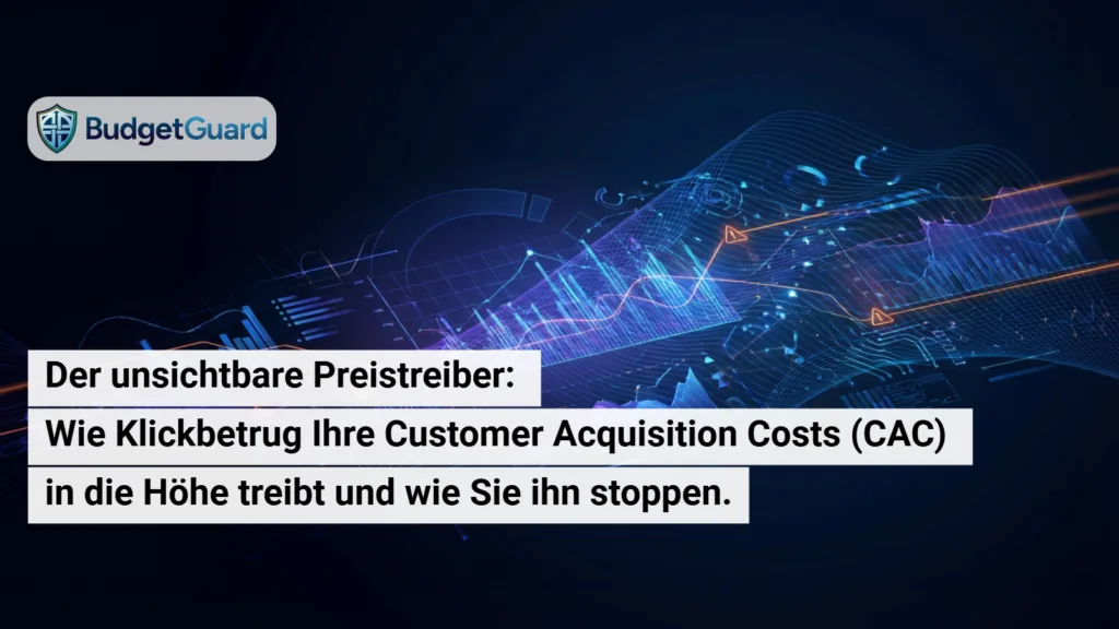 Beitragsbild von BudgetGuard: Datenvisualisierung zum Thema Der unsichtbare Preistreiber: Wie Klickbetrug Ihre Customer Acquisition Costs (CAC) in die Höhe treibt und wie Sie ihn stoppen
