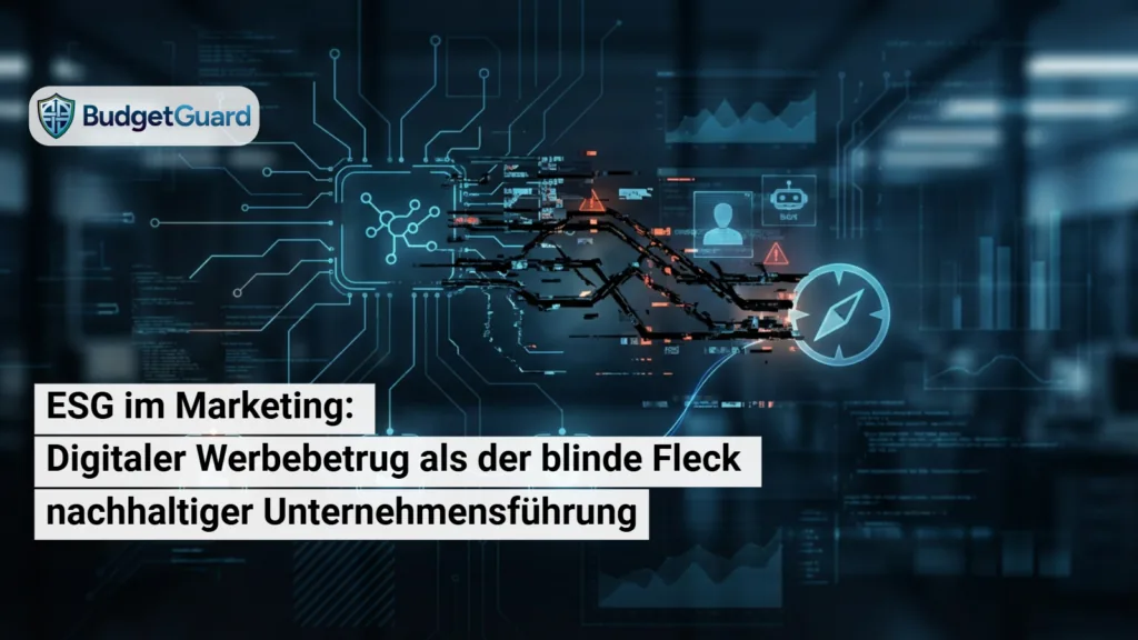 Beitragsbild von BudgetGuard: Datenvisualisierung zum Thema ESG im Marketing: Digitaler Werbebetrug als der blinde Fleck nachhaltiger Unternehmensführung